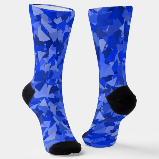 Blauw Driehoek Patroon Sokken (Gebogen)