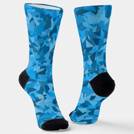 Blauw Driehoek Patroon Sokken (Gebogen)