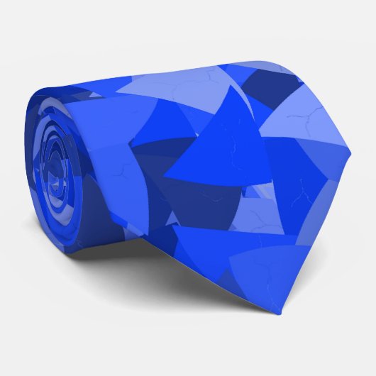 Blauw Driehoek Patroon Stropdas (Opgerold)
