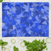 Blauw Driehoek Patroon Theedoek (Gevouwen)