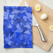 Blauw Driehoek Patroon Theedoek (Quarter Fold)