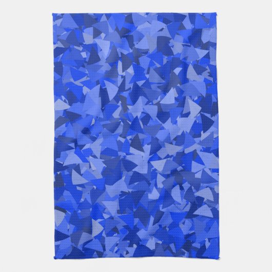 Blauw Driehoek Patroon Theedoek (Verticaal)