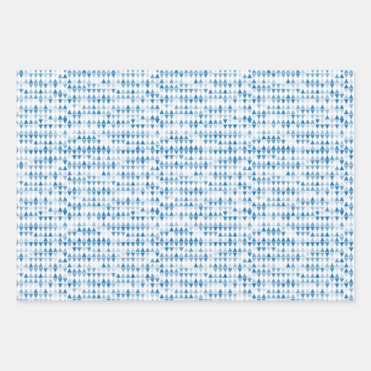 Blauw Driehoek Patroon Wrapping Paper — Modern Wra (Voorkant 3)