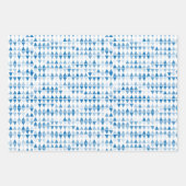 Blauw Driehoek Patroon Wrapping Paper — Modern Wra (Voorkant 2)