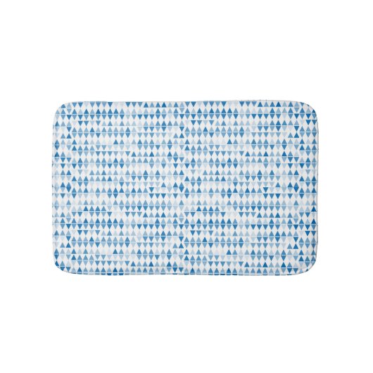 Blauw driehoekspatroon badmat (Voorkant)
