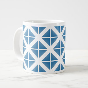 Blauw driehoekspatroon grote koffiekop