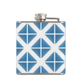 Blauw driehoekspatroon heupfles (Achterkant)