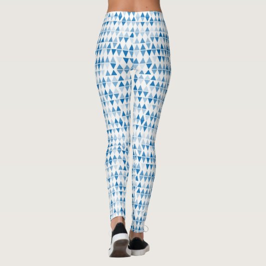 Blauw driehoekspatroon leggings (Achterkant)