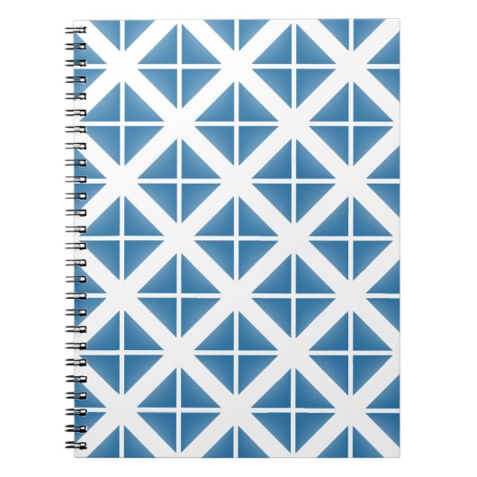 Blauw driehoekspatroon notitieboek (Voorkant)