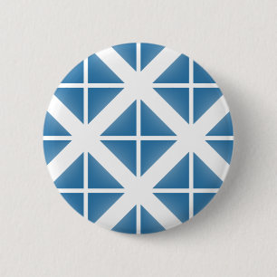 Blauw driehoekspatroon ronde button 5,7 cm