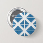 Blauw driehoekspatroon ronde button 5,7 cm (Voorkant /achterkant)
