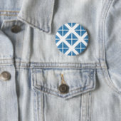 Blauw driehoekspatroon ronde button 5,7 cm (In situ)