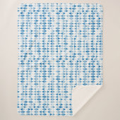 blauw driehoekspatroon sherpa deken (Voorkant)