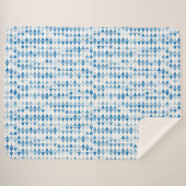 blauw driehoekspatroon sherpa deken (Voorkant (horizontaal))