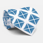 Blauw driehoekspatroon stropdas (Opgerold)