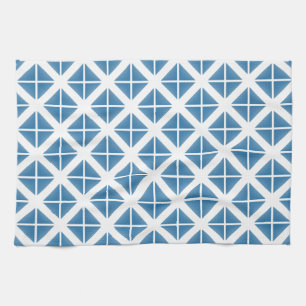 Blauw driehoekspatroon theedoek