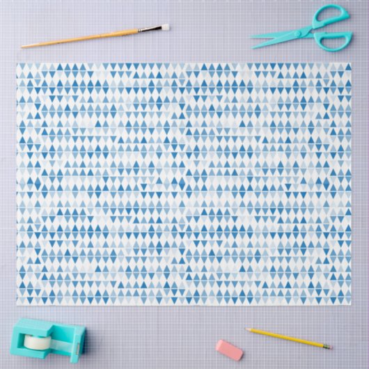 Blauw driehoekspatroon tissuepapier (Craft)