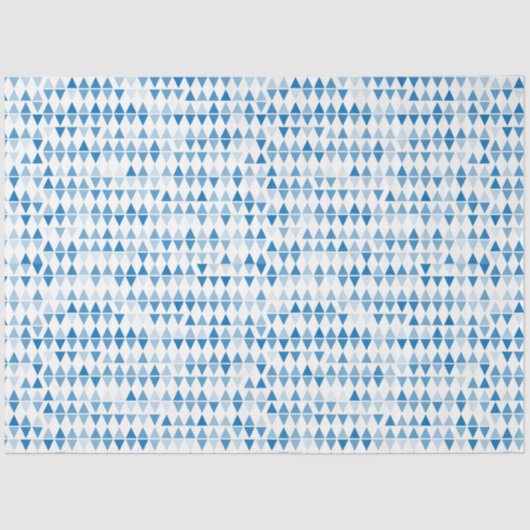 Blauw driehoekspatroon tissuepapier (Voorkant)