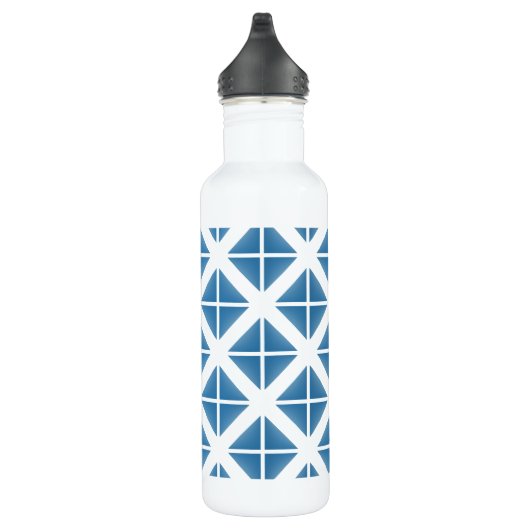 Blauw driehoekspatroon waterfles  (Rechts)