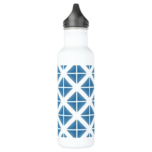 Blauw driehoekspatroon waterfles  (Links)