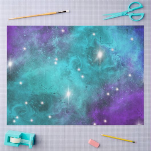 Blauw driekleurig ontwerp uit de galaxreeks tissuepapier (Craft)