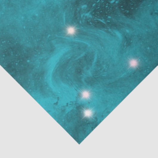 Blauw driekleurig ontwerp uit de galaxreeks tissuepapier (Detail)