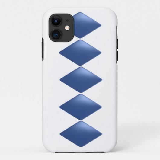 Blauw Drijvend Diamantpatroon Case-Mate iPhone Case (Achterkant)