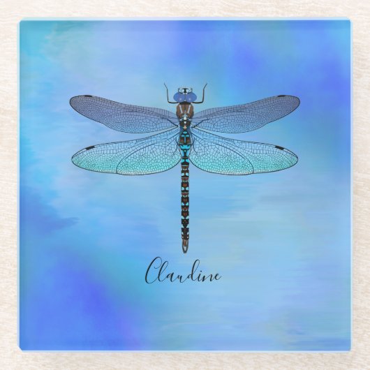  blauw Drink van het Onderzetter van de Beer van d Glazen Onderzetter (Voorkant)