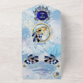 Blauw dromenvanger All-in-1 trouwuitnodiging All In One Uitnodiging (Buitenkant)