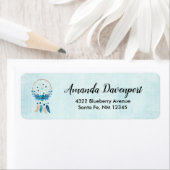 Blauw dromenvanger Stijlvol Boho ontwerp Etiket (Insitu)