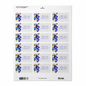 Blauw dromerig romantisch boeket adreslabel etiket (Full Sheet)