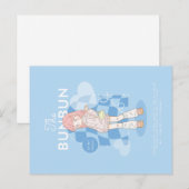 Blauw dromerig roze  briefkaart (Voorkant / Achterkant)