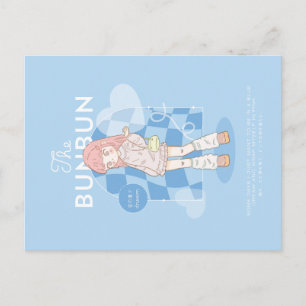 Blauw dromerig roze  briefkaart
