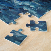 Blauw Droom Abstract Schilderij Legpuzzel (Zijkant)