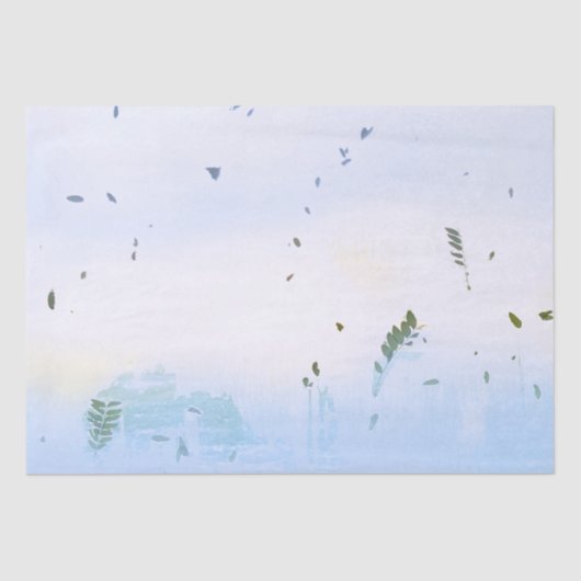 Blauw droom groen blad partij ontwerp bloemen tissuepapier (Voorkant)