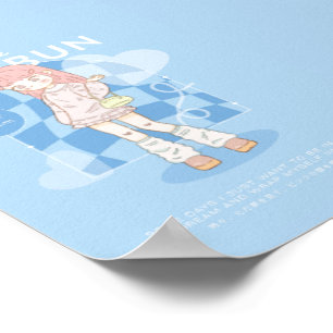 Blauw Droom Roze Poster