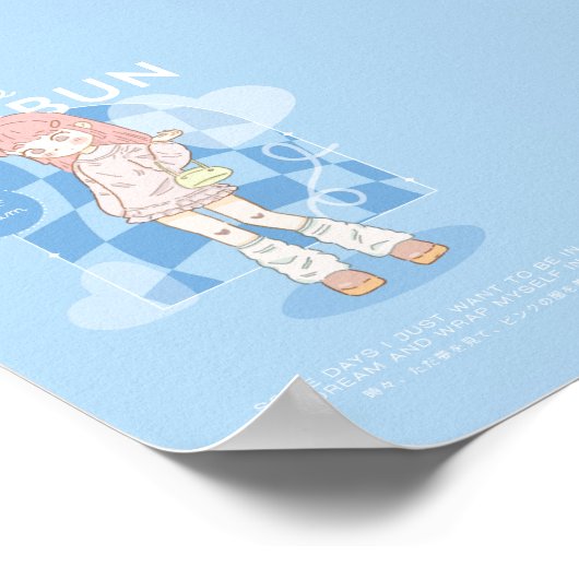 Blauw Droom Roze  Poster (Hoek)