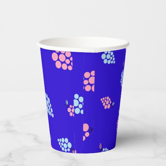 Blauw druiven patroon Papieren beker (Rechts)