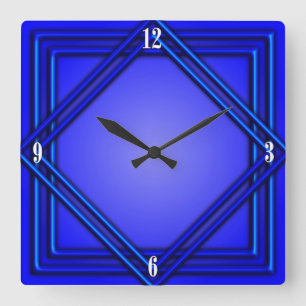 Blauw Dubbel Lijst 4 van het kobalt Witte Vierkante Klok