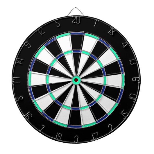 Blauw, dubbelzwart Dartboard met heldergroen Dartbord (Voorkant)