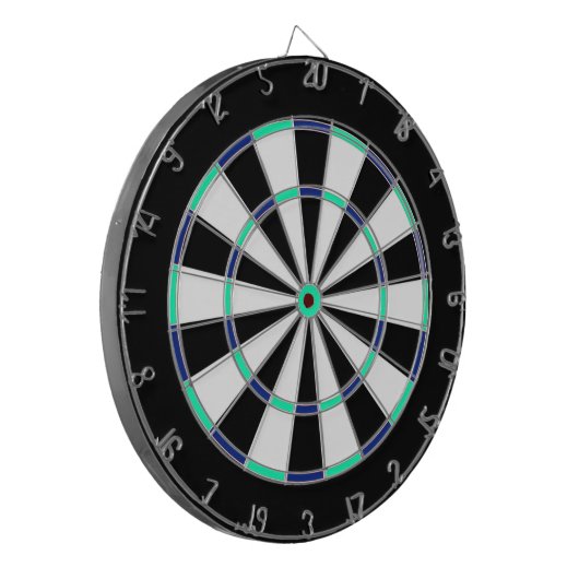 Blauw, dubbelzwart Dartboard met heldergroen Dartbord (Voorkant Links)