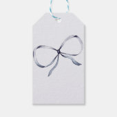 Blauw dun delicate boog cadeaulabel (Voorkant)