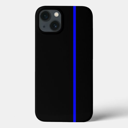 Blauw dunne verticale lijn op zwart Case-Mate iPhone case (Achterkant)