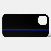 Blauw dunne verticale lijn op zwart Case-Mate iPhone case (Achterkant (horizontaal))