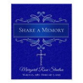 Blauw dwars deel een Geheugen met de datums van de Foto Afdruk (Voorkant)