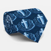 Blauw dwars Stropdas (Opgerold)