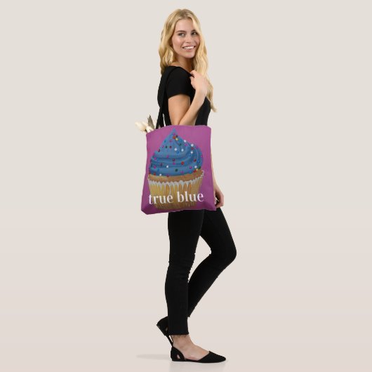 Blauw - echt blauw tote bag (Op model)