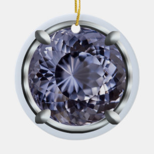 Blauw Edelsteenontwerp Keramisch Ornament