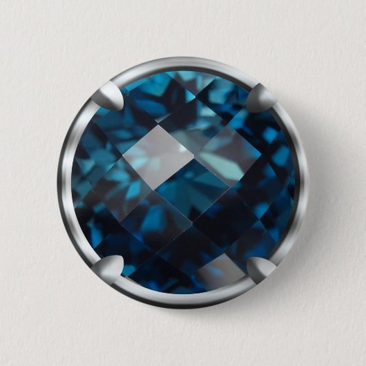 Blauw Edelsteenontwerp Ronde Button 5,7 Cm (Voorkant)