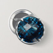Blauw Edelsteenontwerp Ronde Button 5,7 Cm (Voorkant /achterkant)
